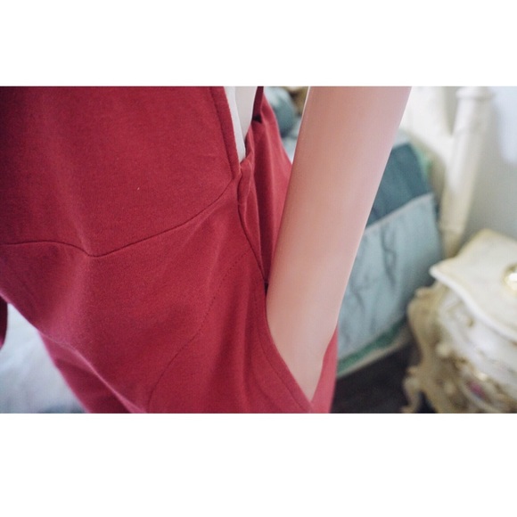 NEW! Red Culotte Overalls, Tie Back - Picture 6 of 8